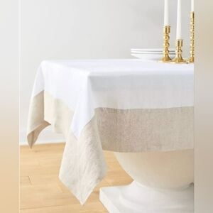 Salento Tablecloth By Serena & Lily, Flax Brown, 60 X 108